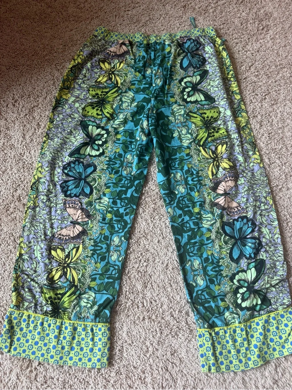 Alexander Farmer Anthropologie Secret Garden Flannel Pajama Pants L